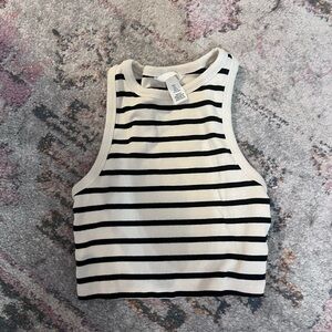 H and m striped tank